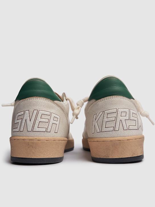 Golden Goose: Sneakers Ball Star in pelle - Bianco/Nero - men_5 | Luisa Via Roma