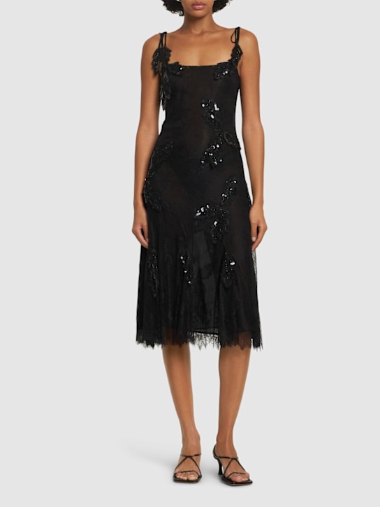 Blumarine: Vestito midi in pizzo con ricami - women_1 | Luisa Via Roma