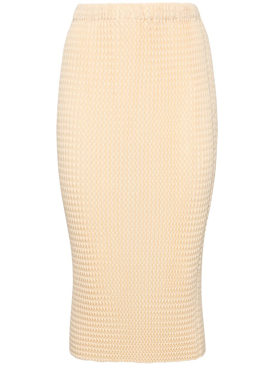 ISSEY MIYAKE: Spongy-48 cotton blend midi skirt - women_0 | Luisa Via Roma