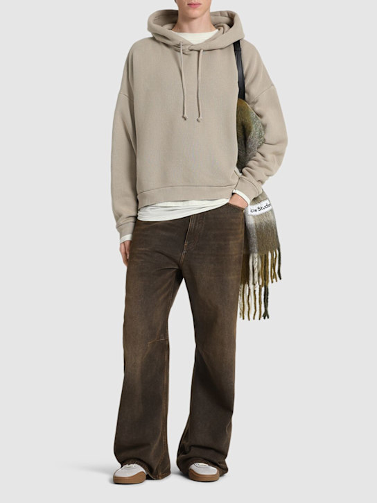 Acne Studios: Fester vintage hooded sweatshirt - Concrete Grey - men_1 | Luisa Via Roma