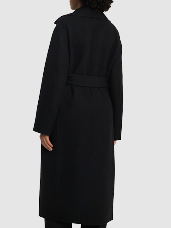 The Row: Malika felted wool blend long coat - Black - women_2 | Luisa Via Roma