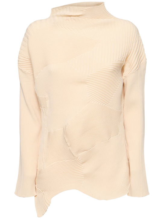 ISSEY MIYAKE: Kone Kone pleated asymmetric top - women_0 | Luisa Via Roma