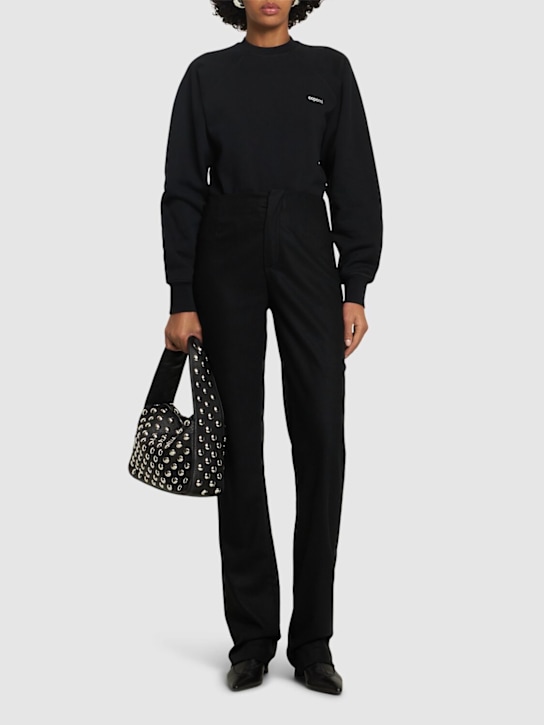 Coperni: Knitted crewneck sweatshirt bodysuit - women_1 | Luisa Via Roma