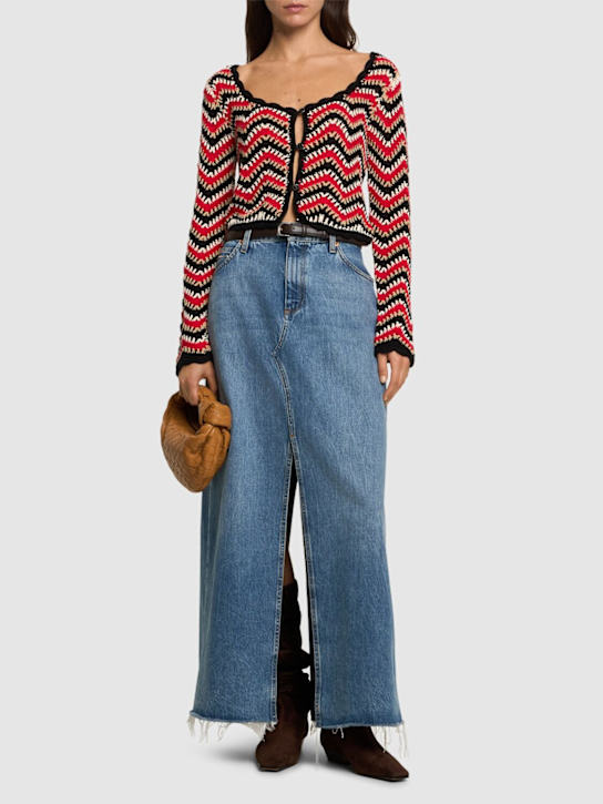 GANNI: Cotton crochet cardigan - women_1 | Luisa Via Roma