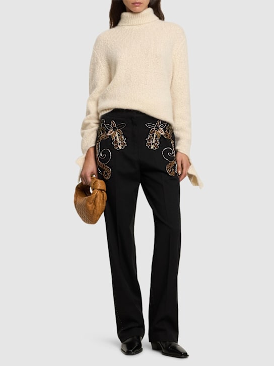 Forte_forte: Frangipane gardens embroidery pants - women_1 | Luisa Via Roma
