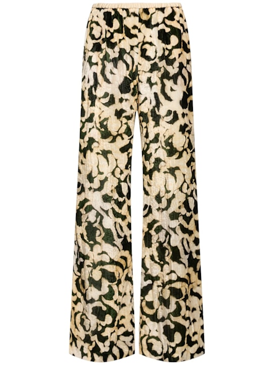 Printed velvet flared pants - Thumbnail 1