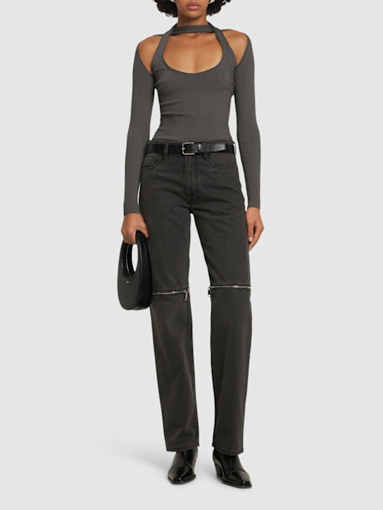 Coperni: Long sleeve cut-out knit top - women_1 | Luisa Via Roma