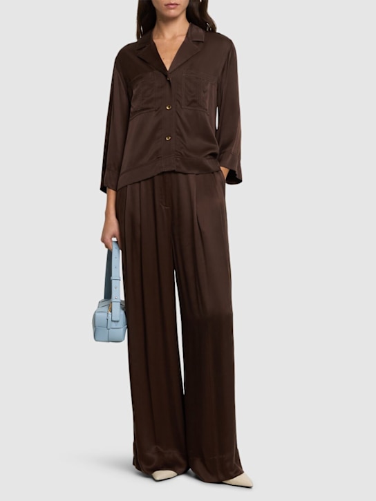 GANNI: Washed satin shirt - women_1 | Luisa Via Roma