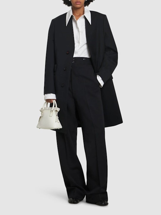 Maison Margiela: Wool wide leg pants - women_1 | Luisa Via Roma