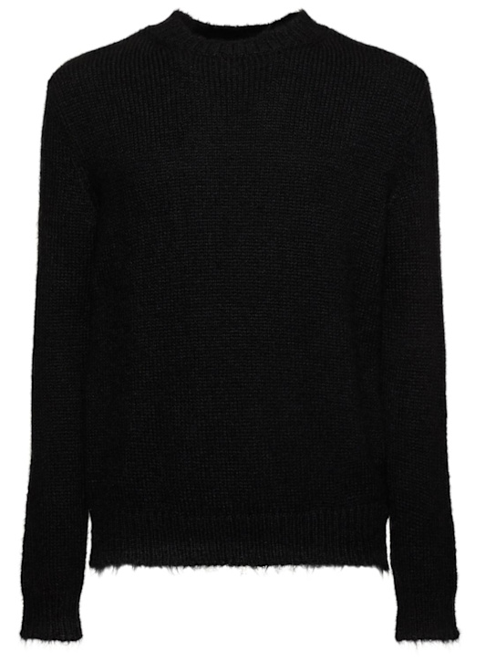 Jil Sander: Alpaca blend crewneck knit sweater - men_0 | Luisa Via Roma