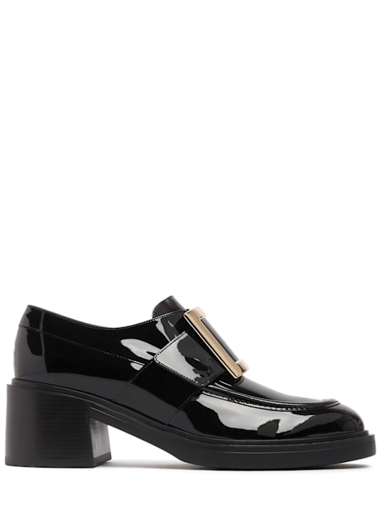 Roger Vivier: 60mm Viv Rangers patent leather loafers - Black - women_0 | Luisa Via Roma