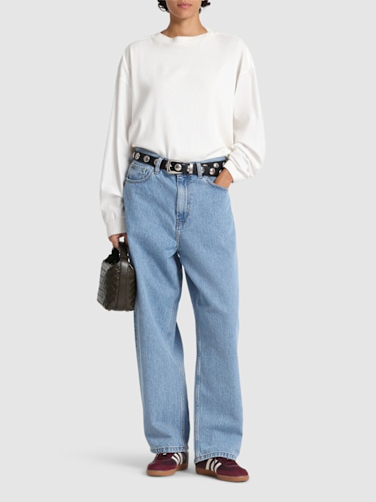 Carhartt WIP: Brandon cotton denim jeans - Light Blue - women_1 | Luisa Via Roma