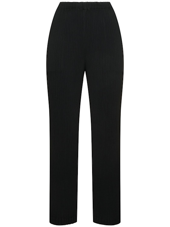 ISSEY MIYAKE: Hatching pleated straight pants - women_0 | Luisa Via Roma