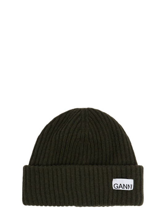 GANNI: Structured rib beanie - women_0 | Luisa Via Roma