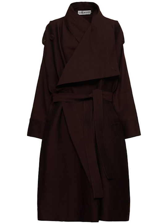 ISSEY MIYAKE: Enclothe washi wool blend coat - women_0 | Luisa Via Roma
