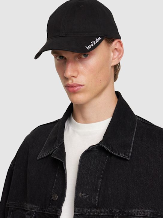 Acne Studios: Logo cotton hat - men_1 | Luisa Via Roma