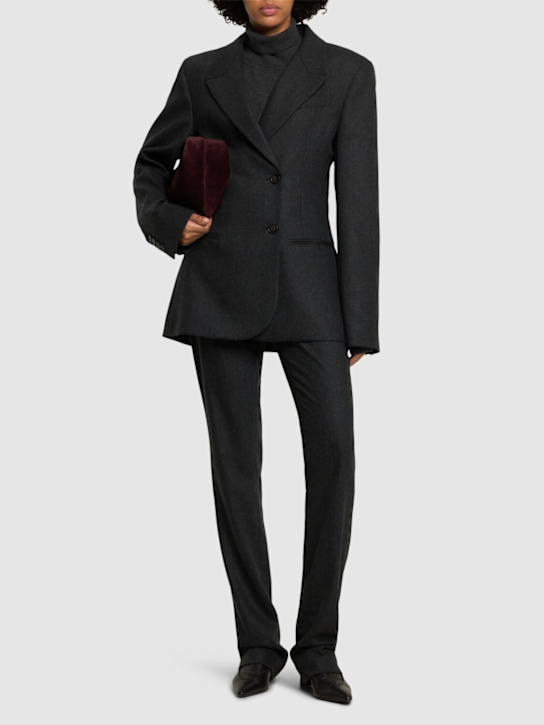 The Frankie Shop: Morrison crossover wool blend blazer - women_1 | Luisa Via Roma