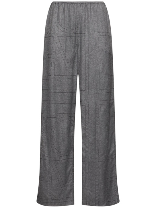 Toteme: Monogram flannel pajama pants - women_0 | Luisa Via Roma