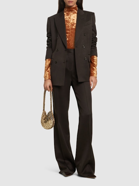 Forte_forte: Iridescent velvet long sleeve top - women_1 | Luisa Via Roma