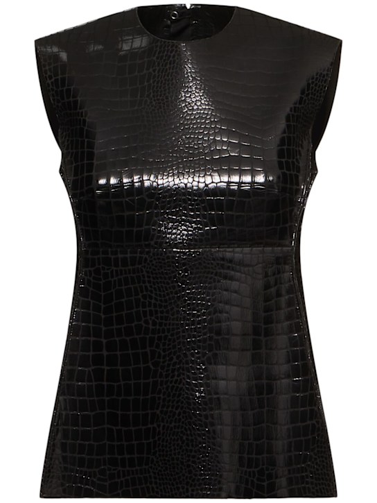 Tory Burch: Croc embossed sleeveless top - women_0 | Luisa Via Roma
