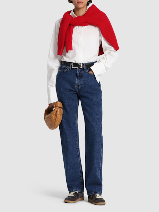 Carhartt WIP: Noxon high waist straight leg jeans - Blue Stone Wash - women_1 | Luisa Via Roma