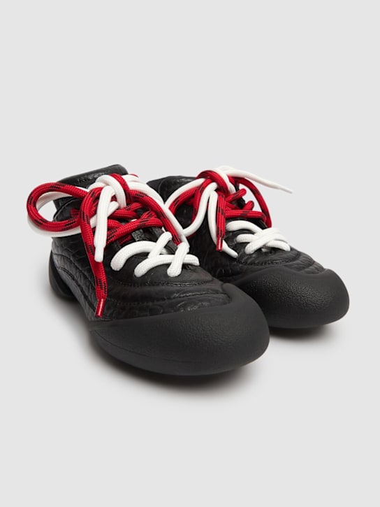 McQueen: Flexion leather sneakers - Black - men_2 | Luisa Via Roma