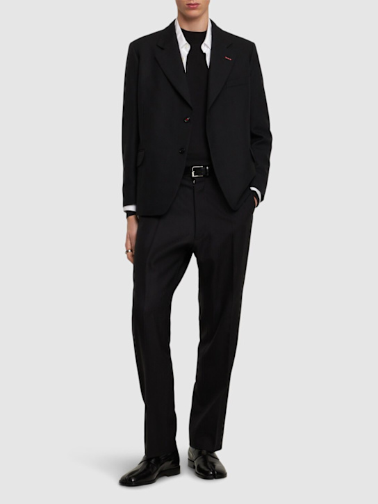 Maison Margiela: Veste en laine à chevrons - men_1 | Luisa Via Roma