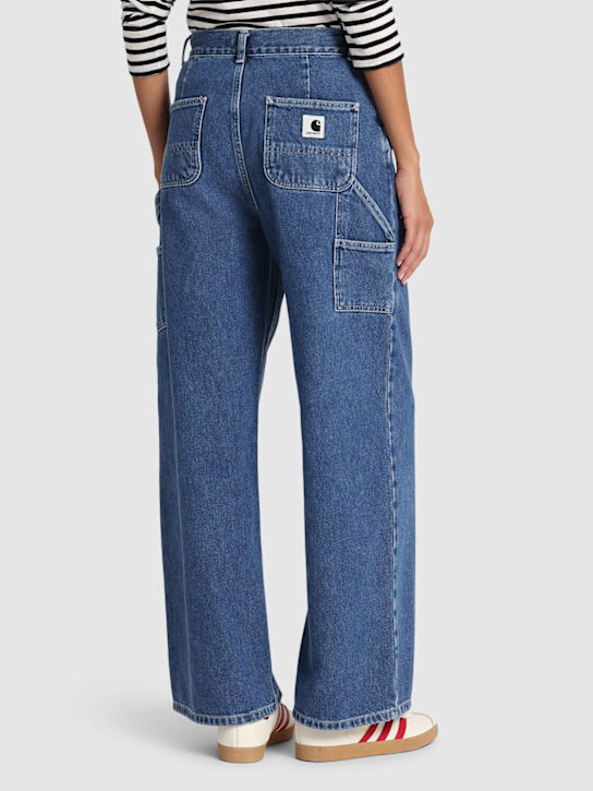 Carhartt WIP: Jens high waist pants - Blue Havy Stone - women_2 | Luisa Via Roma