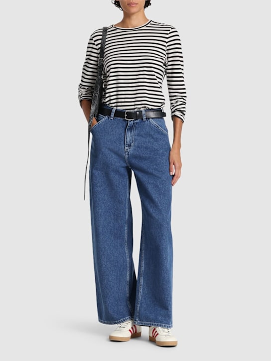 Carhartt WIP: Jens high waist pants - Blue Havy Stone - women_1 | Luisa Via Roma