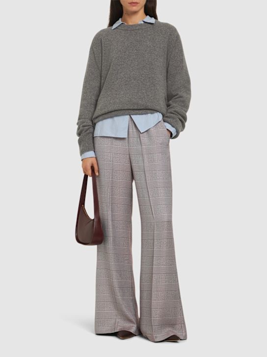 Forte_forte: Prince of Wales flared pants - Rose - women_1 | Luisa Via Roma