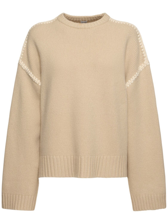 Toteme: Suéter de punto de lana y cashmere - Beige - women_0 | Luisa Via Roma