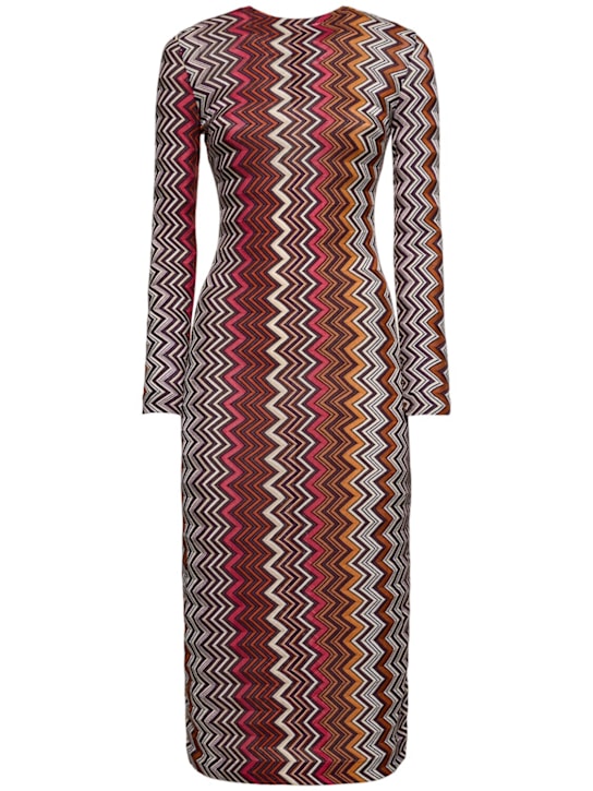 Missoni: Wool blend knit midi dress - women_0 | Luisa Via Roma