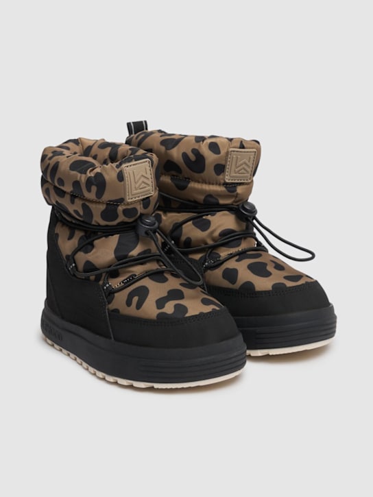 Liewood: Stivali da neve in poly riciclato stampa leopard - kids-girls_1 | Luisa Via Roma