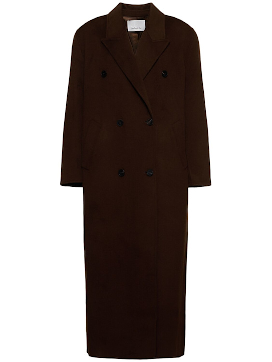 The Frankie Shop: Gaia double breast wool blend coat - women_0 | Luisa Via Roma