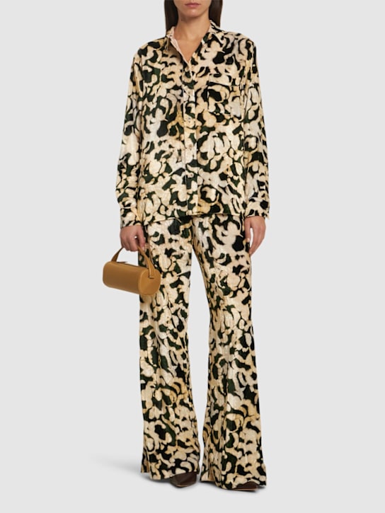 Forte_forte: Printed velvet shirt - women_1 | Luisa Via Roma