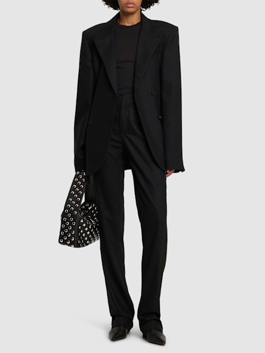 The Frankie Shop: Morrison stretch wool straight pants - women_1 | Luisa Via Roma