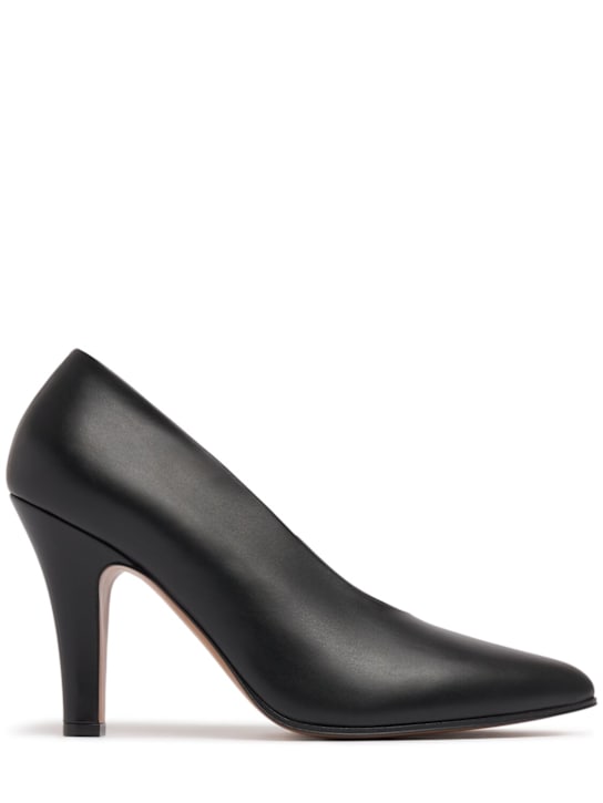 The Row: 90毫米Prudens皮革高跟鞋 - 黑色 - women_0 | Luisa Via Roma