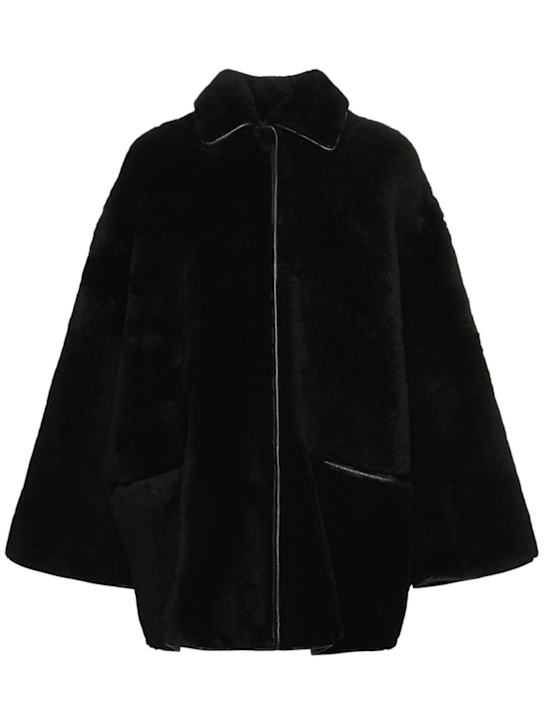 Toteme: Teddy shearling overcoat jacket - women_0 | Luisa Via Roma
