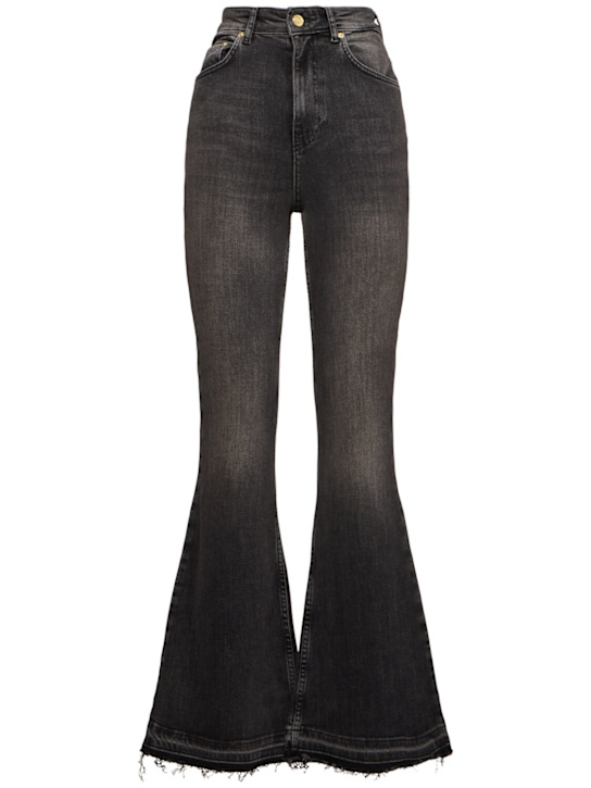 GANNI: Stretch denim flared jeans - women_0 | Luisa Via Roma