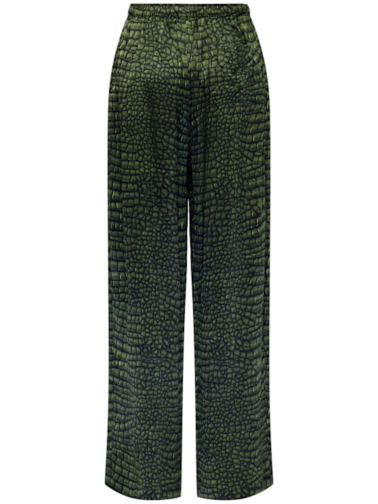 Balenciaga: 绸缎睡裤 - 绿色 - women_3 | Luisa Via Roma