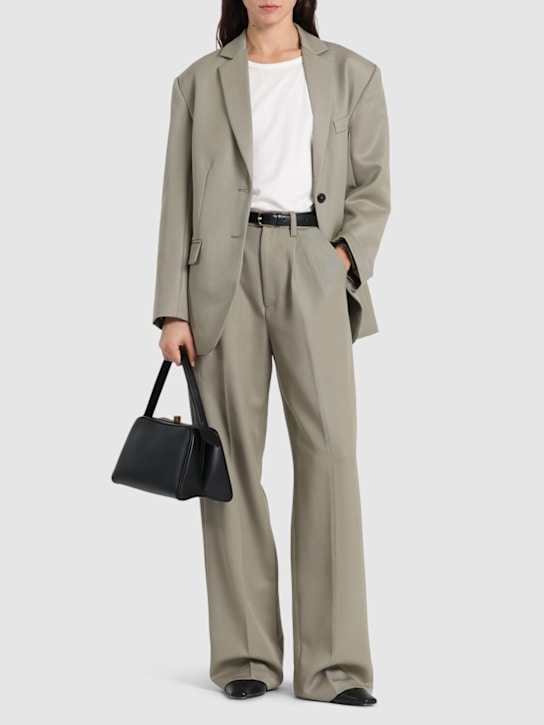 ANINE BING: Carrie linen blend straight pants - women_1 | Luisa Via Roma