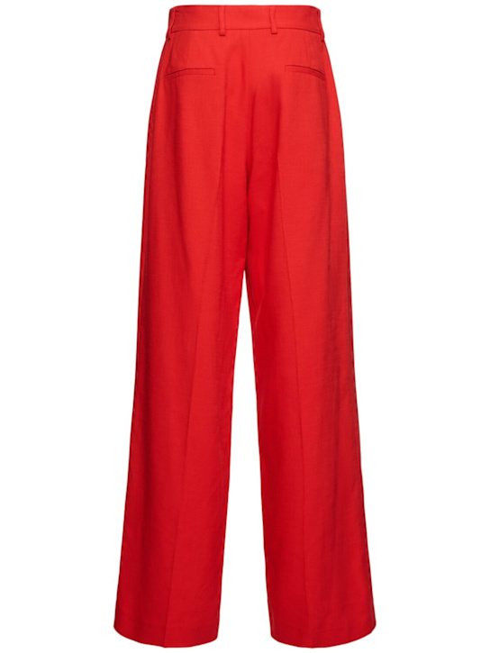 MSGM: Viscose blend straight pants - Red - women_4 | Luisa Via Roma