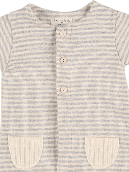 1 + IN THE FAMILY: Striped cotton blend romper - Grey - kids-boys_1 | Luisa Via Roma