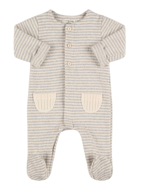 1 + IN THE FAMILY: Striped cotton blend romper - Grey - kids-boys_0 | Luisa Via Roma