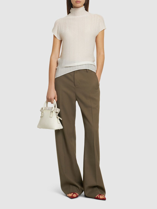 ISSEY MIYAKE: Wooly pleated short sleeve turtleneck - women_1 | Luisa Via Roma