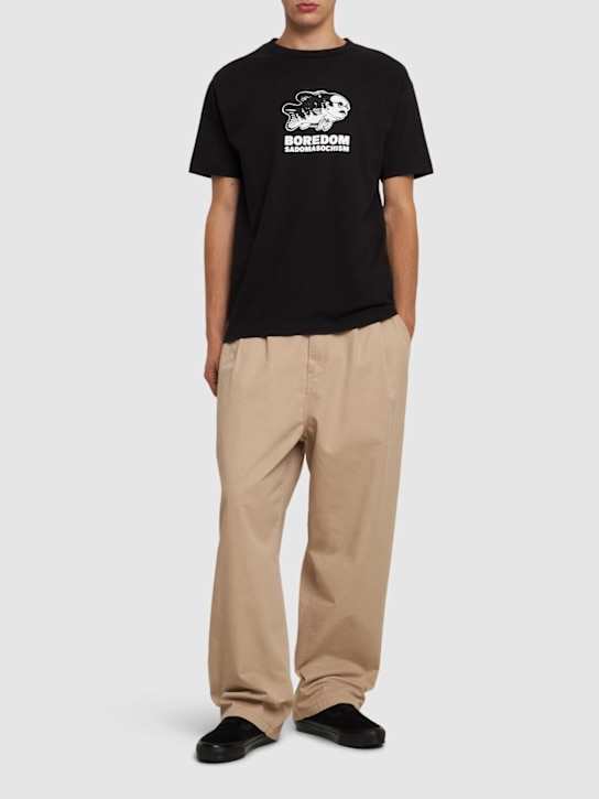 Pleasures: Boredom print cotton t-shirt - men_1 | Luisa Via Roma