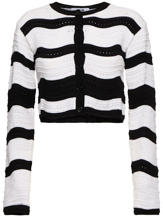 MSGM: Striped knit cardigan - women_0 | Luisa Via Roma
