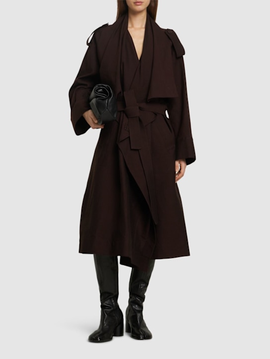ISSEY MIYAKE: Enclothe washi wool blend coat - women_1 | Luisa Via Roma