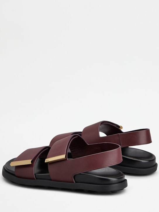 Tod's: Sandali in pelle 20mm - Bordeaux - women_5 | Luisa Via Roma