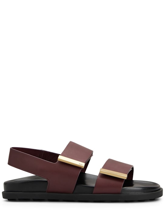 Tod's: Sandali in pelle 20mm - Bordeaux - women_0 | Luisa Via Roma